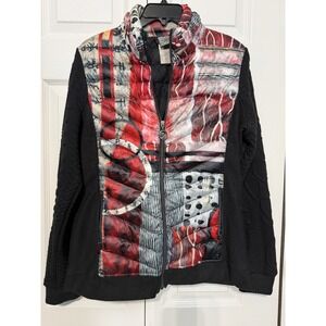 Dolcezza Women's Jacket Knit Sleeves Full Zip Up Size Small